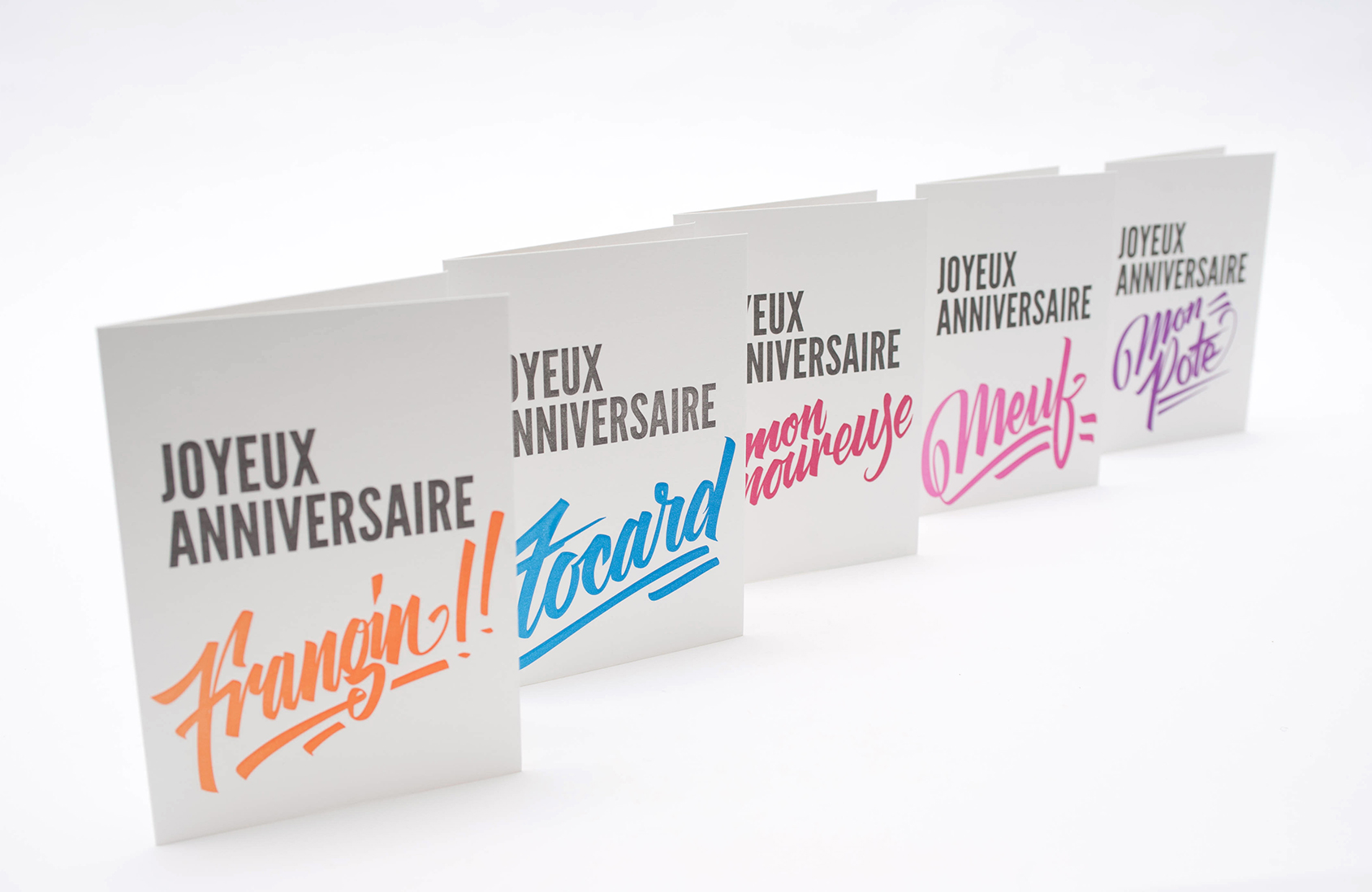 Cartes d'anniversaire letterpress.