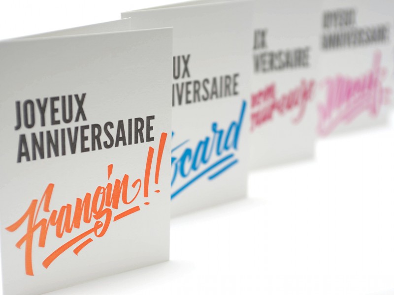 Cartes d'anniversaire letterpress.