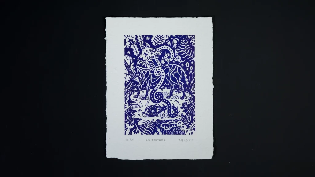 Estampe La Capture de Brulex imprimée en letterpress